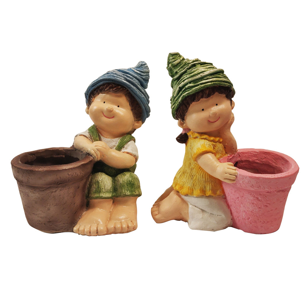 (Set of 2) Boy-Girl Shape Pots, Planter - myBageecha