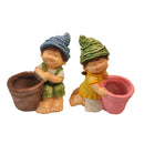 (Set of 2) Boy-Girl Shape Pots, Planter