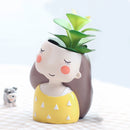 Relaxing Girl Resin Succulent Pot