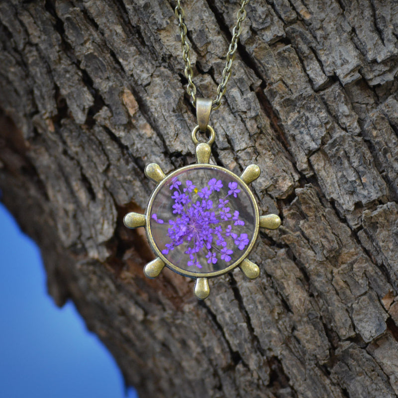 Sailor's Charm Real Dried Flower Necklace