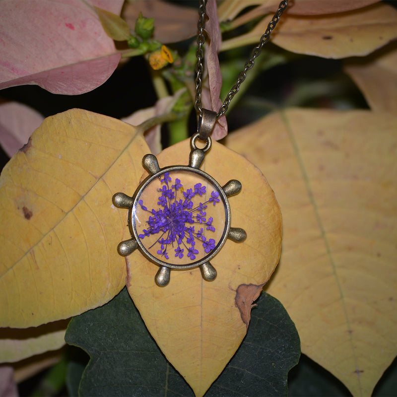 Sailor's Charm Real Dried Flower Necklace