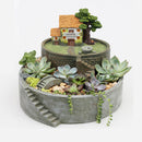 Stepped Countryside Resin Succulent Pot