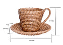 Cup and Saucer Natural Cane Handmade Planter