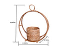 Circular Ring Design Handmade Natural Cane Pot