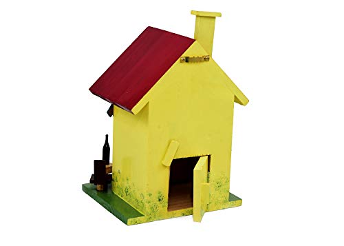 Beautifully Designed Yellow Birdhouse with Swing - myBageecha