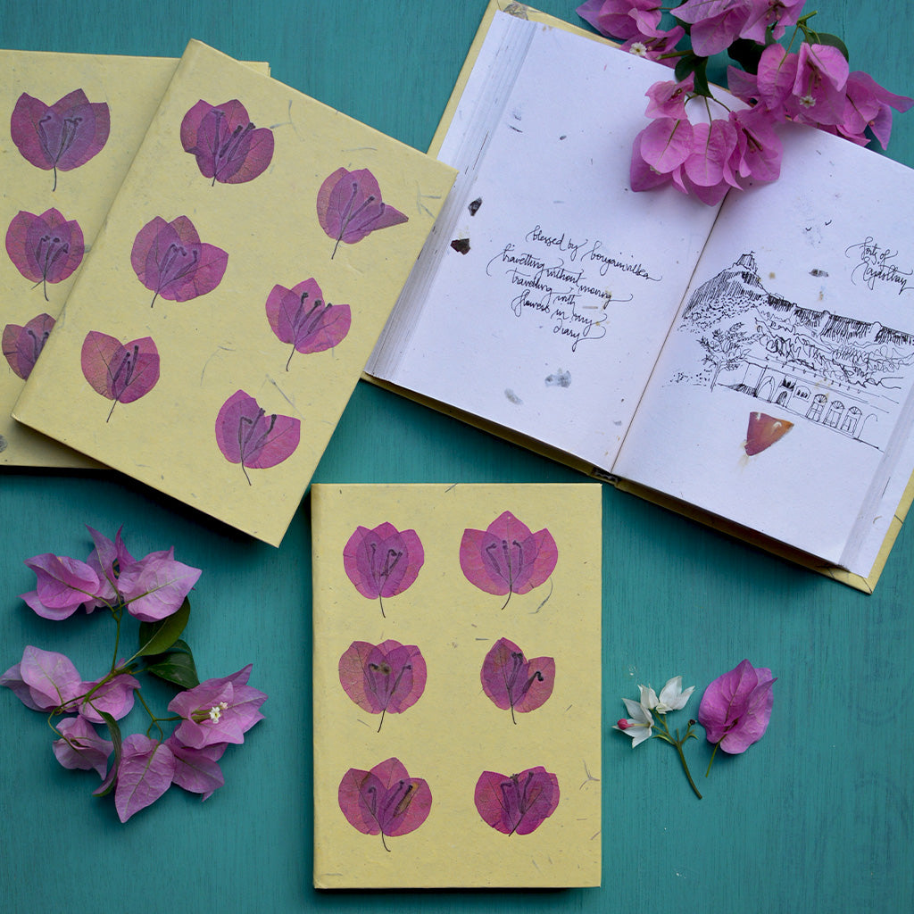 Tessellated Bougainvillea Pressed Flower Diary - myBageecha