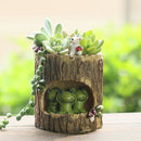 Three Wise Frogs in Treehouse Resin Succulent Pot