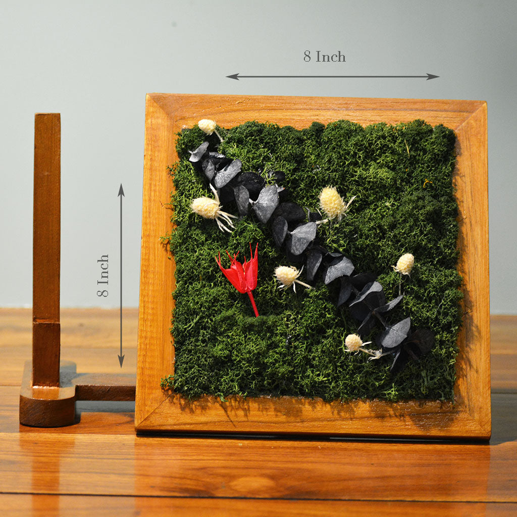 Tousled Bud Tabletop Preserved Moss Frame with Stand - myBageecha