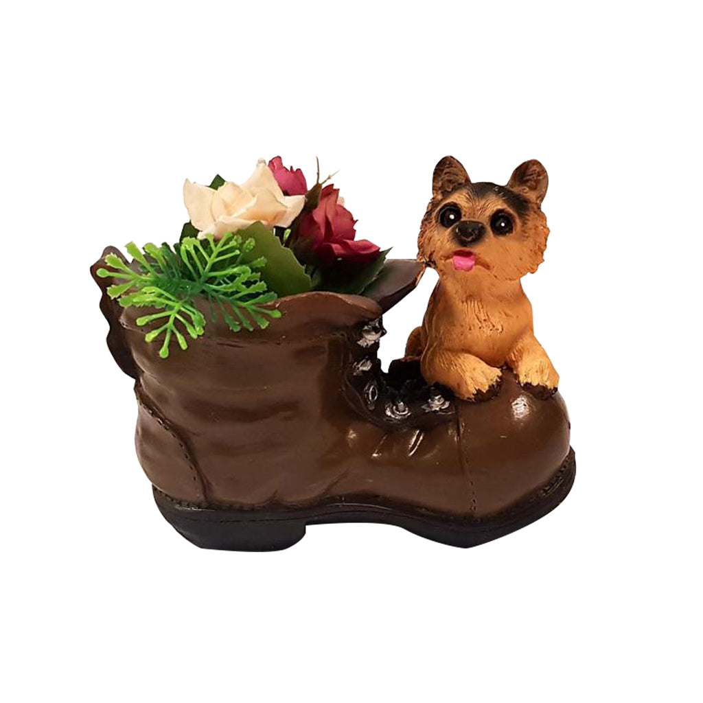 Cute Pup with Planter in Shoe Design Planter - myBageecha