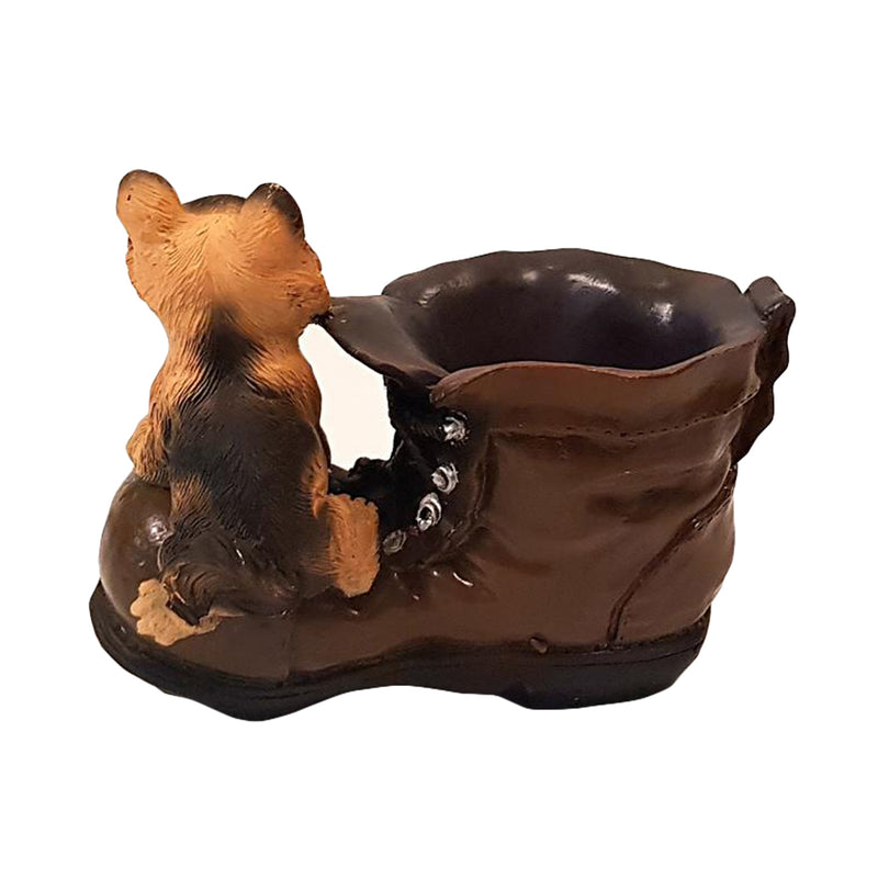 Cute Pup with Planter in Shoe Design Planter