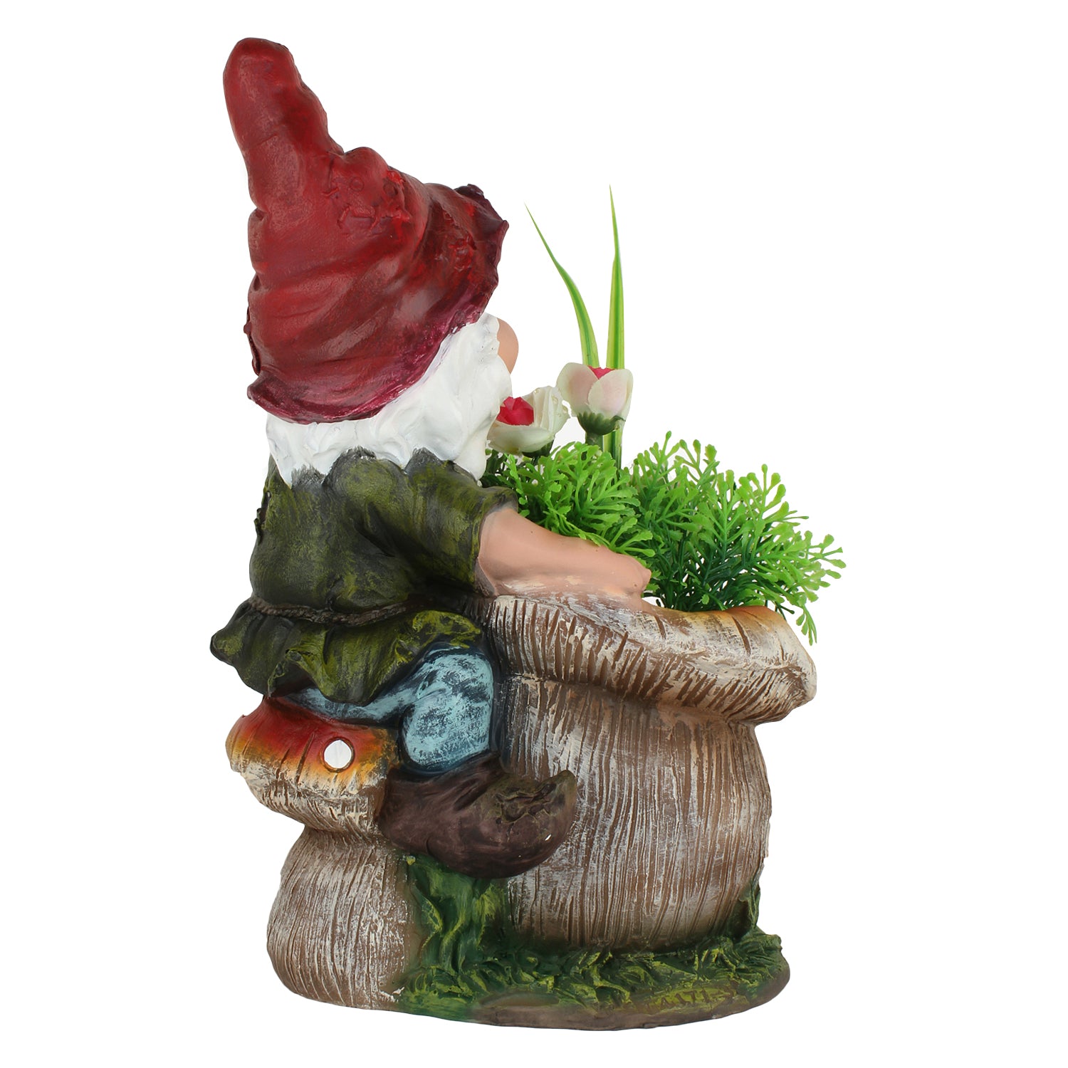 Gnome Climbing Mushroom Planter With Flower - myBageecha