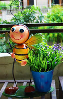 Metal Bee with Spade Planter