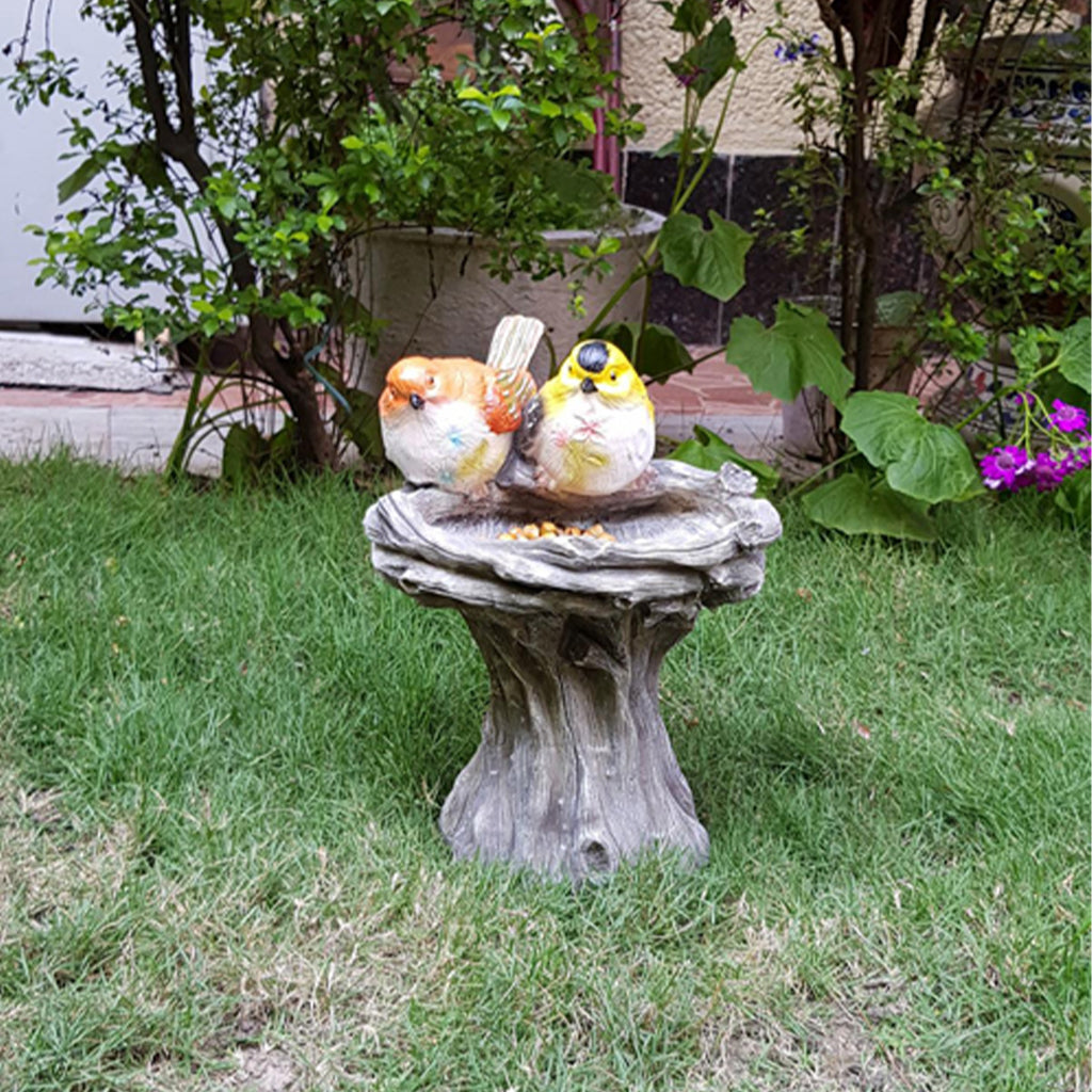 Wonderland Bird Feeder with Two Birds & Stand (Bird Bath, Home Decoration, Garden Birds, Balcony, Garden Decor) - myBageecha