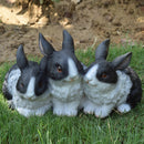 Three Rabbits Resin Decor