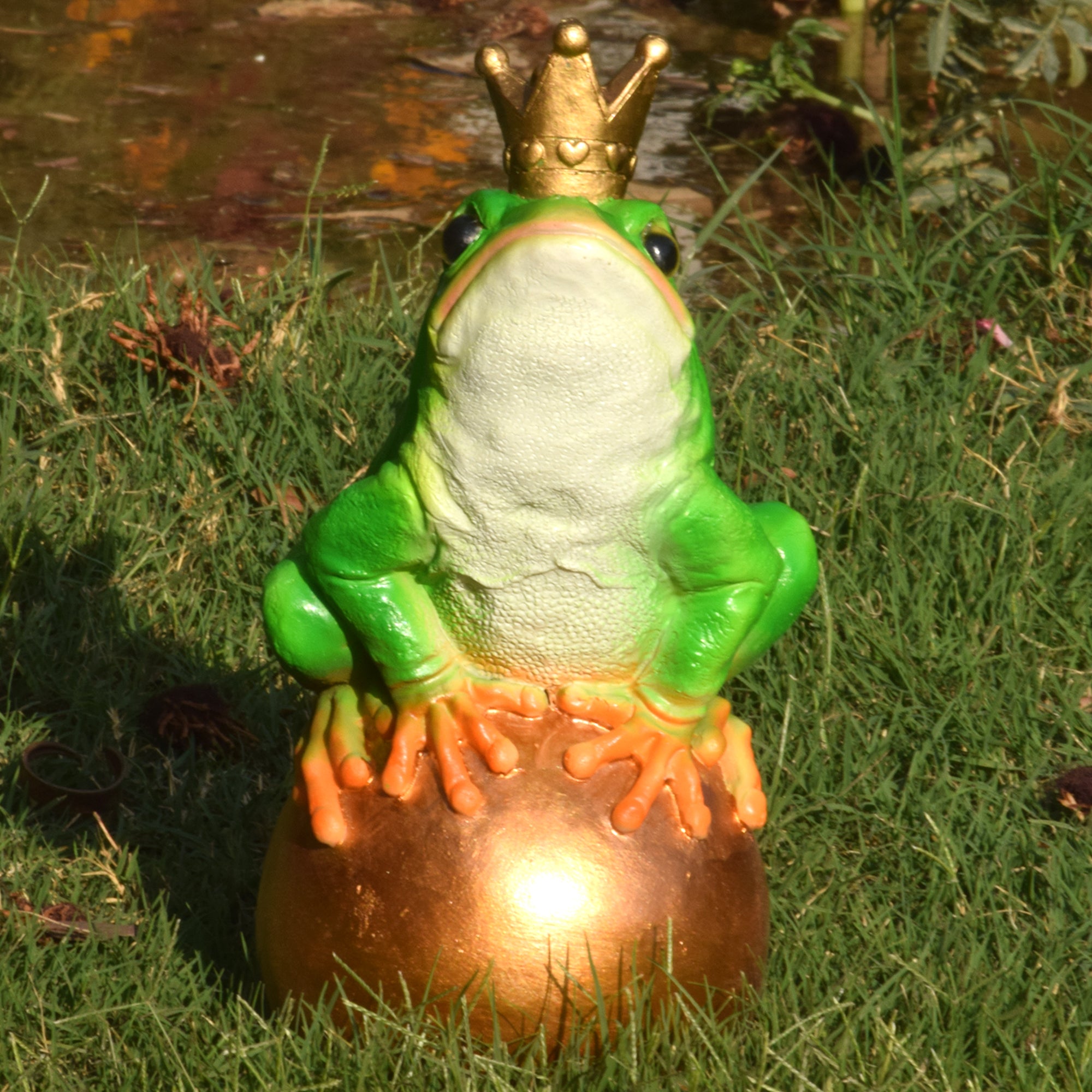 King frog on golden ball - myBageecha