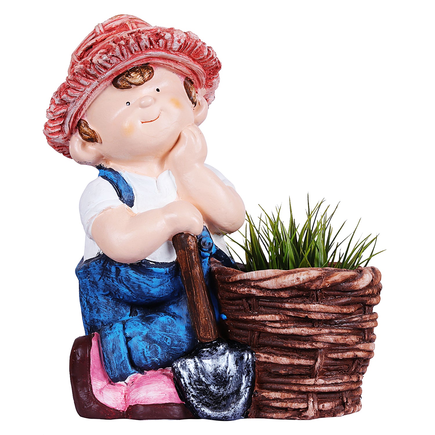 Farm Boy with spade & Girl with water can planter - myBageecha