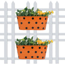 (Set of 2) Polka Dot Railing planters