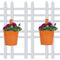 (Set of 2) Round bucket Plain Railing planter