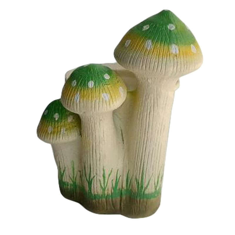 Planter with 3 Green Mushroom Planter