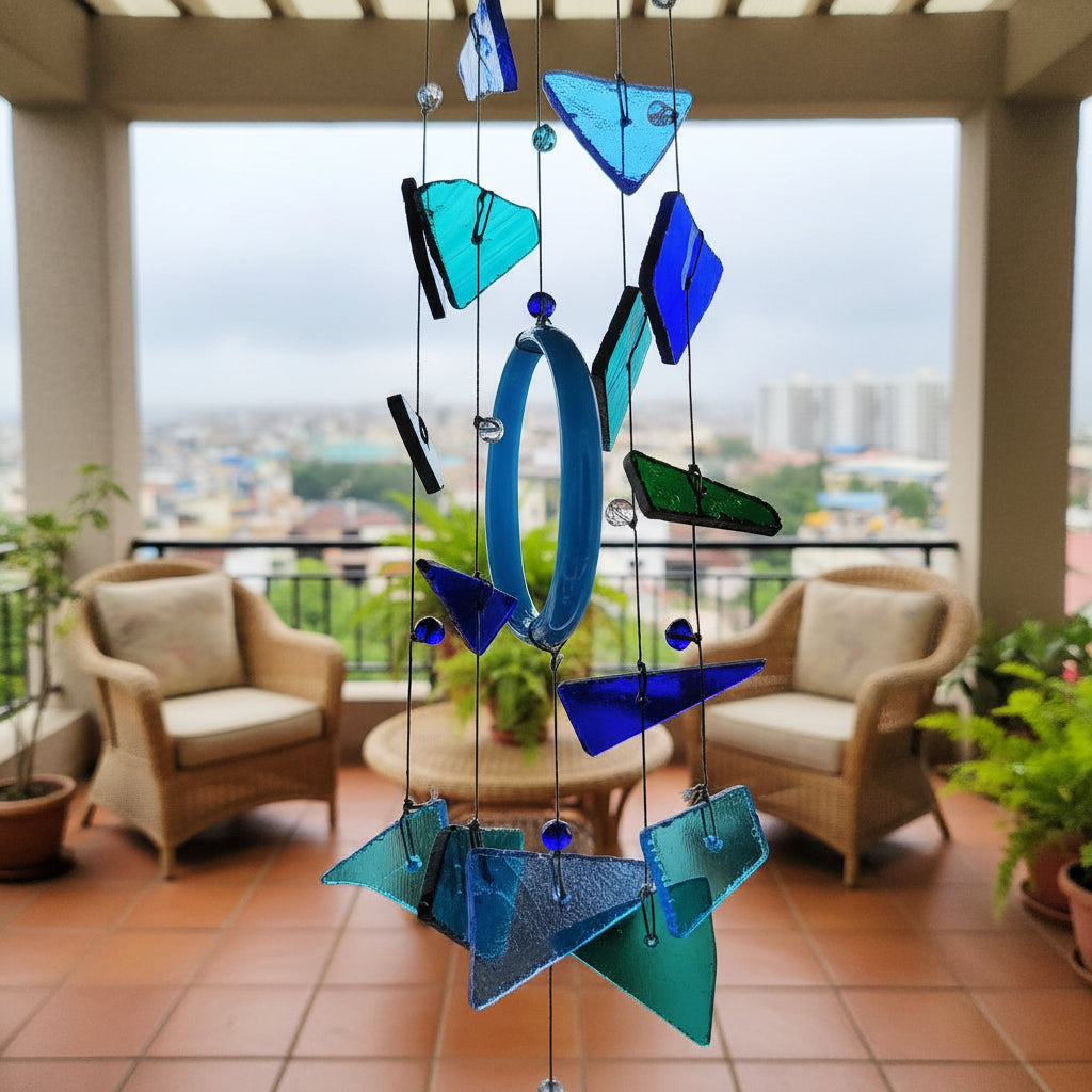 Zen Blue Stained Glass Windchime - myBageecha
