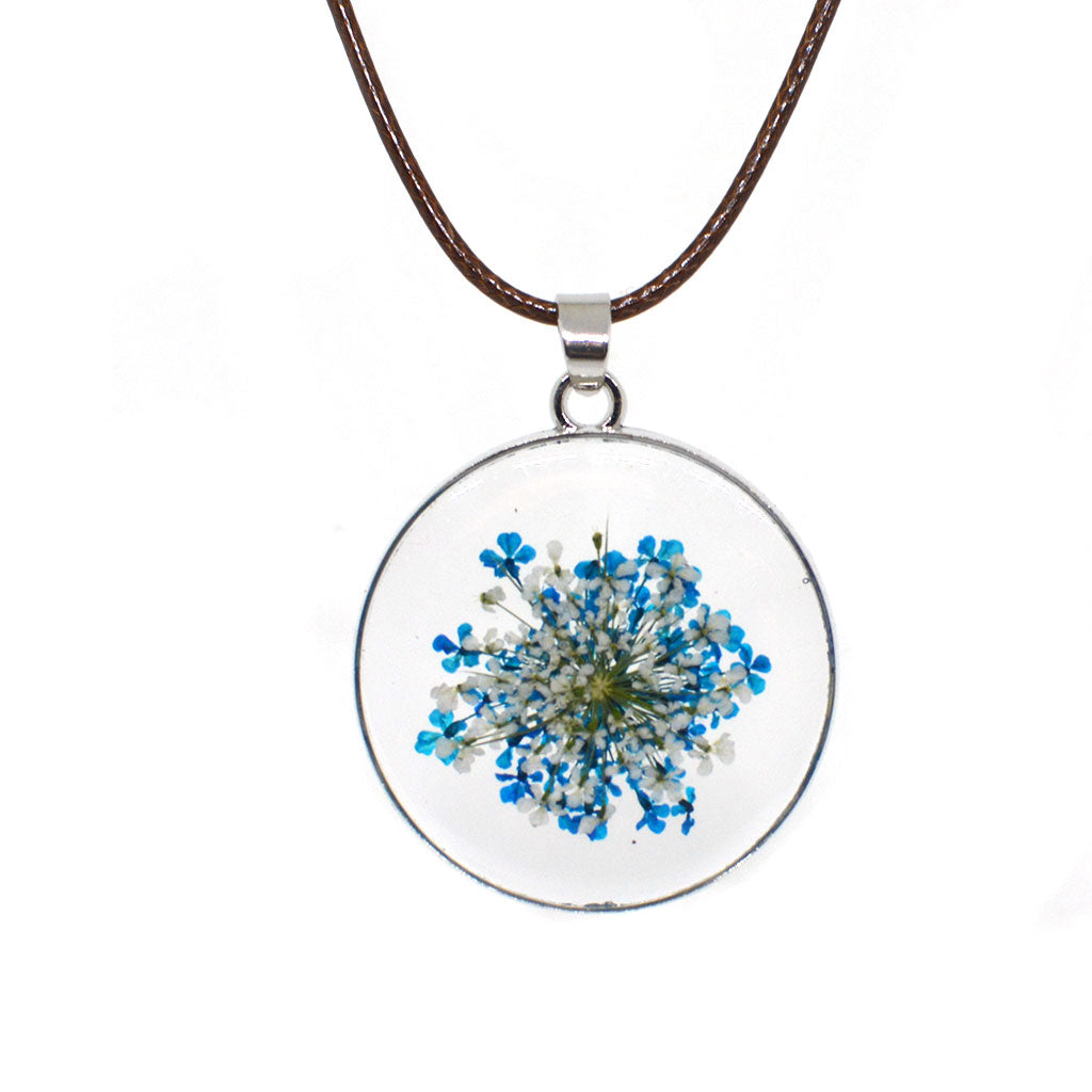 A Briny Splash Real Dried Flower Necklace - myBageecha