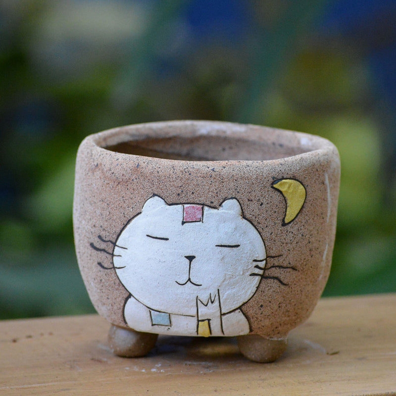Dreamy Cat Ceramic Pot