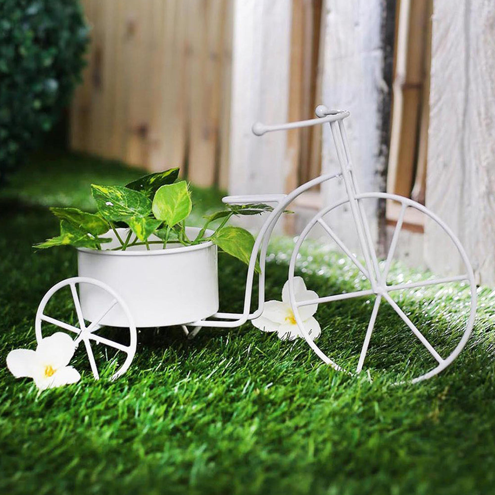 Big White Bicycle Planter