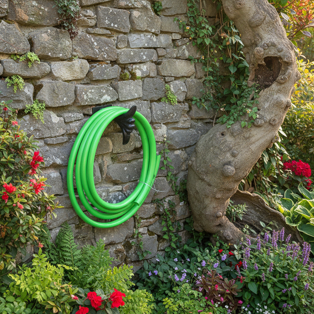 Cast Iron Garden Hose Holder in garden area- myBageecha