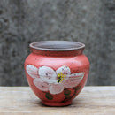 Crimson in Flourish Ceramic Pot