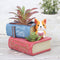 Cute Corgi Dog Reading Book Succulent Pot
