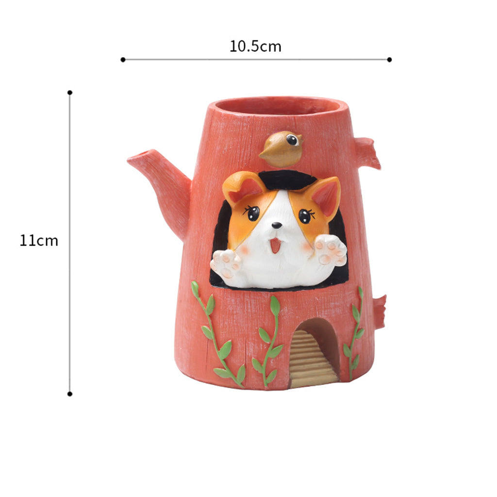 Cute Puppy In the Kettle Resin Succulent Pot - myBageecha