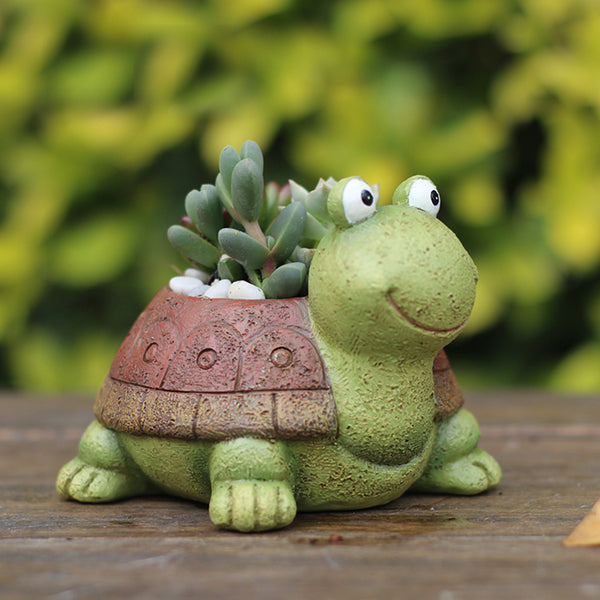 succulents for tortoises Cute Tortoise Resin Succulent Pot