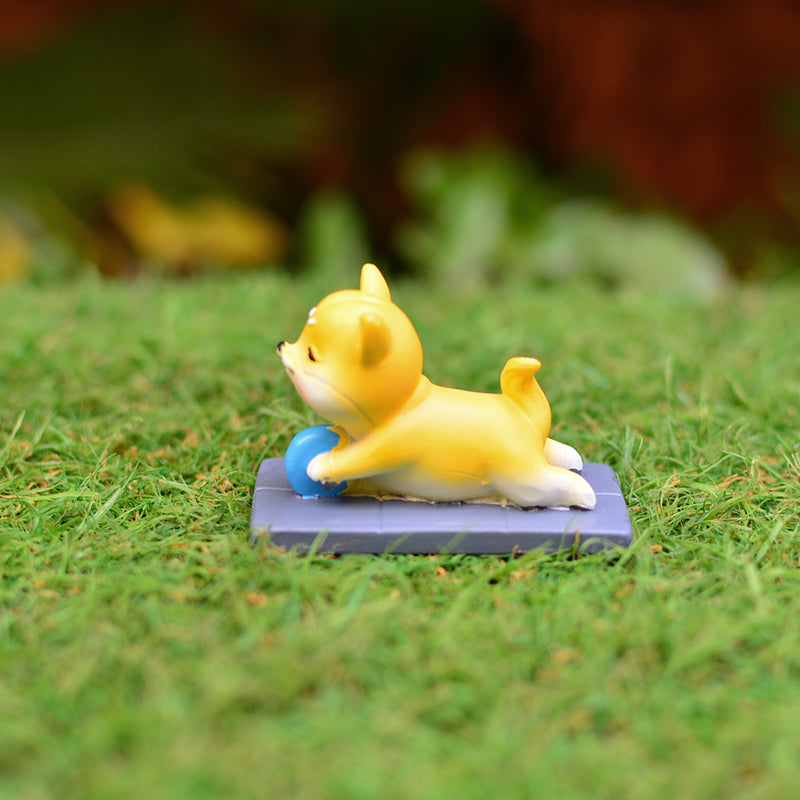 Miniature Cute Corgi Dog doing Yoga