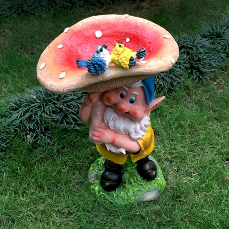 Dwarf Holding Mushroom Bird Feeder Garden Essentials myBageecha - myBageecha