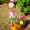 Girl Pushing Cart Planter Garden Essentials myBageecha - myBageecha