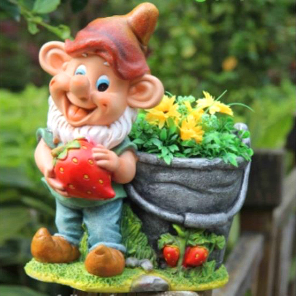 Gnome Holding Strawberry Planter Garden Essentials myBageecha - myBageecha
