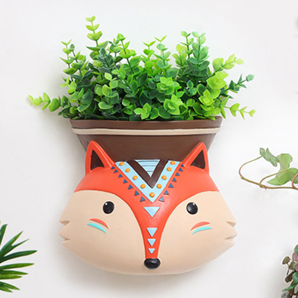 fox hanging planter Hanging Tribal Fox Succulent Pot – Wall Planter