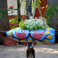 Hand-Painted Bird Theme Horizontal Pot Garden Essentials myBageecha - myBageecha