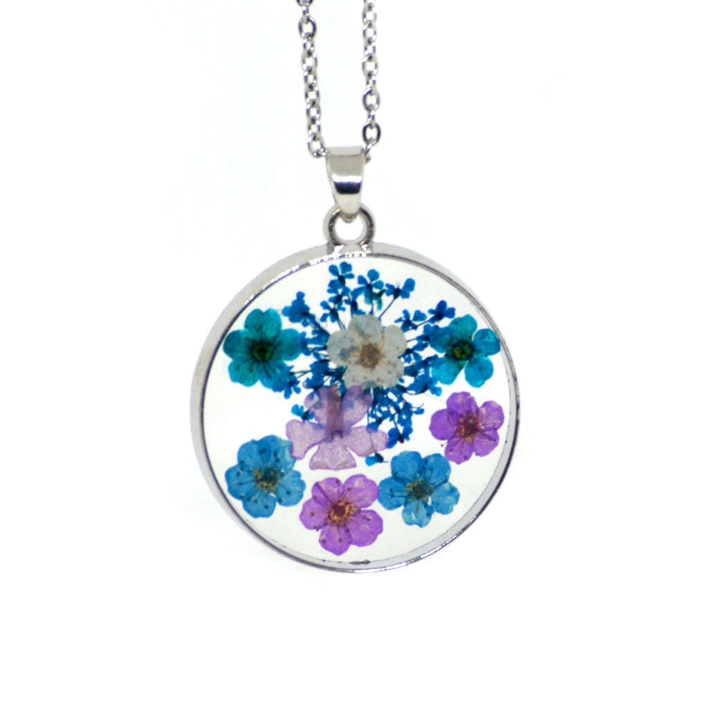Jovial Blues Real Dried Flower Necklace - myBageecha