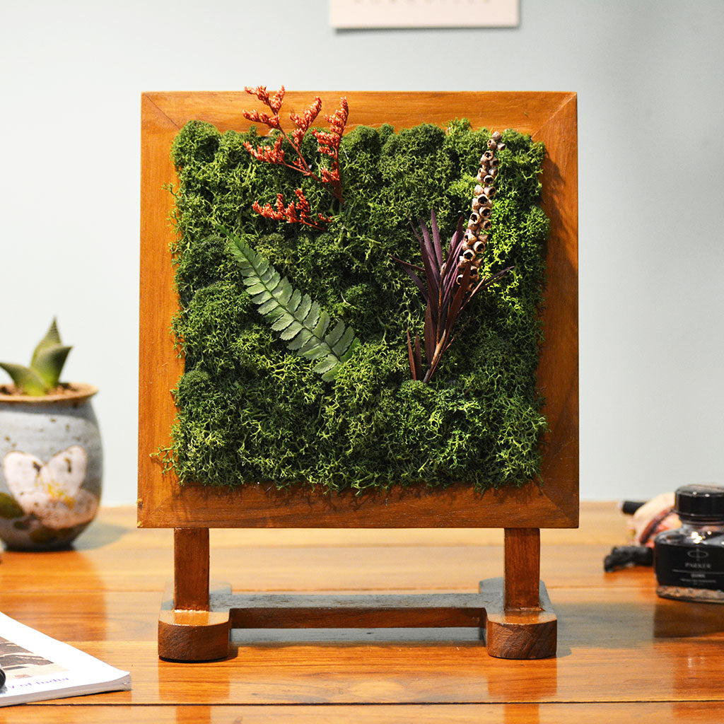 Moment of Stillness Tabletop Preserved Moss Frame with Stand - myBageecha