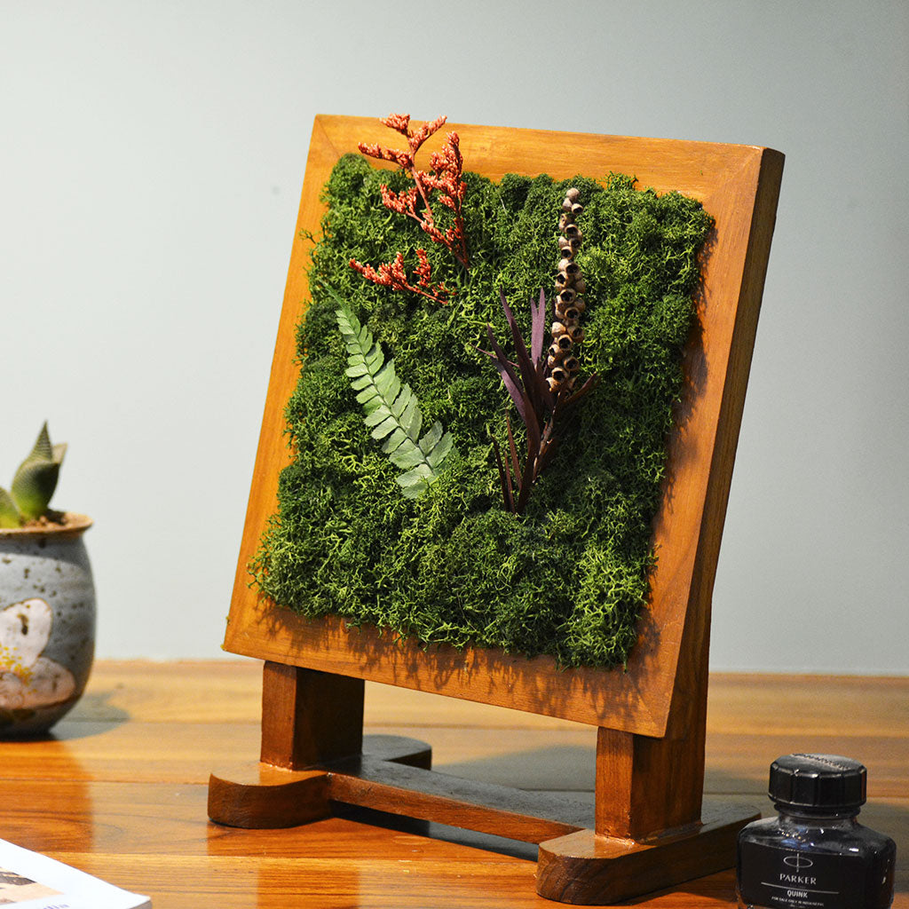 Moment of Stillness Tabletop Preserved Moss Frame with Stand - myBageecha