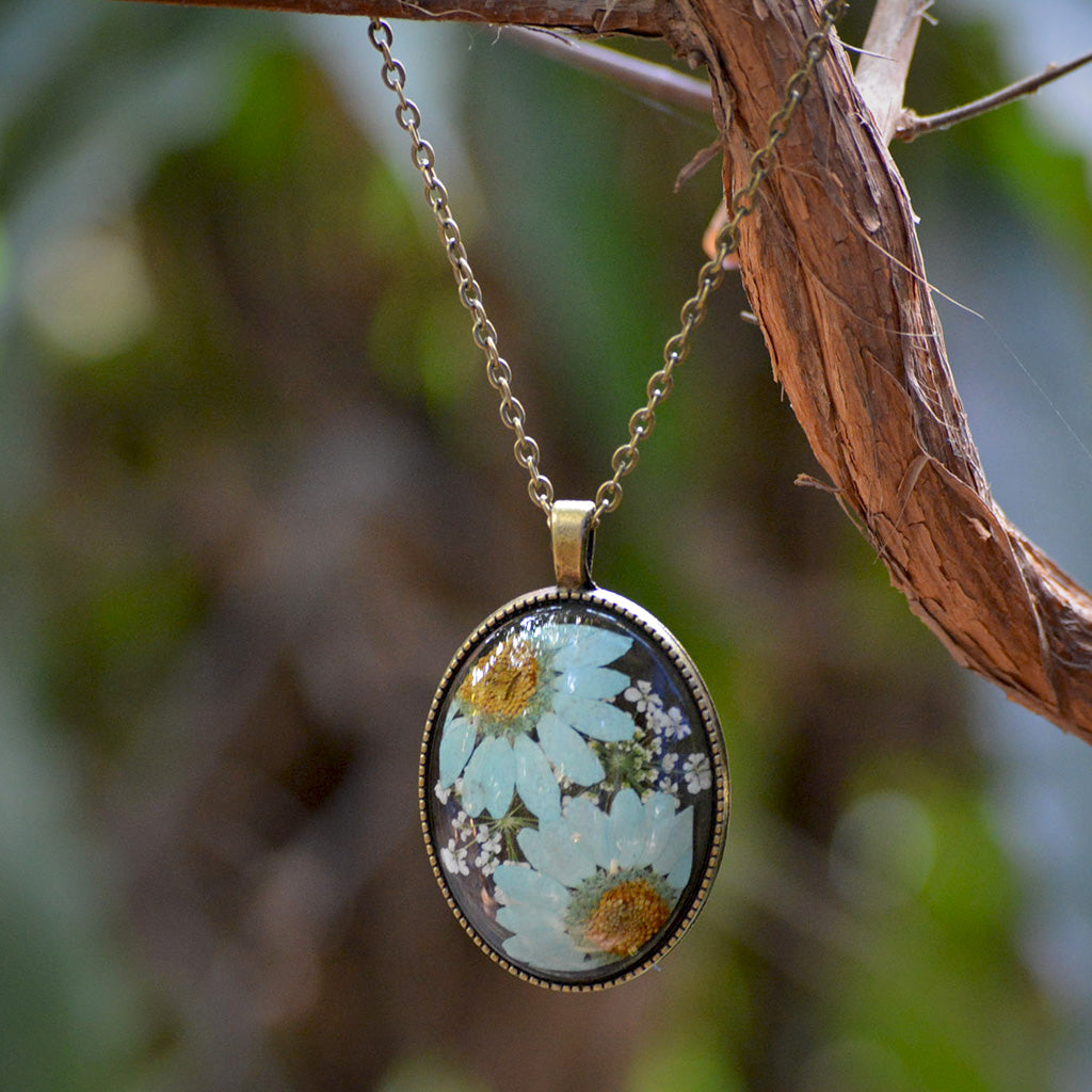 Petals of the Sky Real Dried Flower Necklace - myBageecha