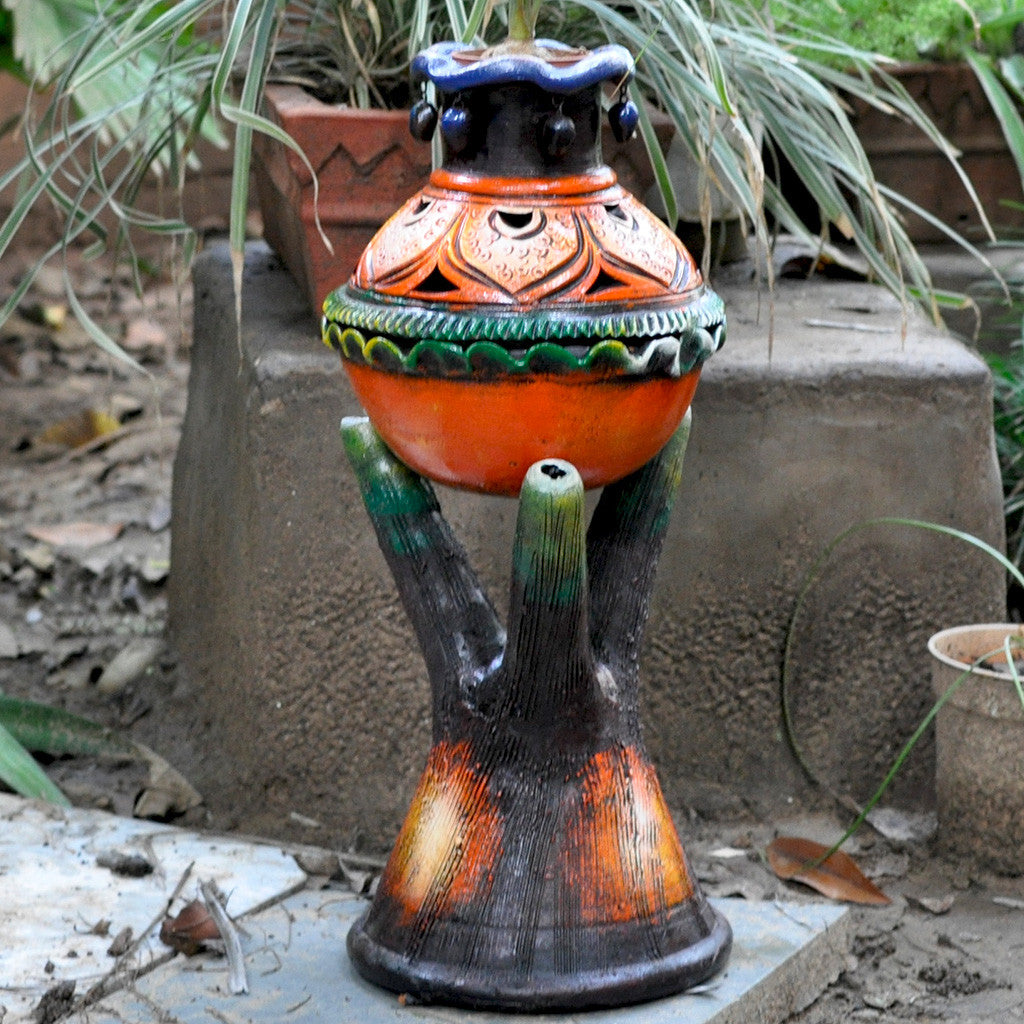 Terracotta Pot With Stand Garden Essentials myBageecha - myBageecha