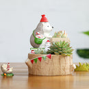 Christmas Hedgehog With Gift Resin Succulent Pot