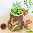 Squirrel Treehouse Resin Succulent Pot