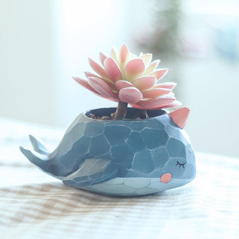 Cute Whale Resin Succulent Pot Garden Essentials myBageecha - myBageecha