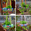 Set of 4 Hand-Painted Horizontal Pots Garden Essentials myBageecha - myBageecha