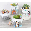 Set of 4 Cute Penguin Resin Succulent Pots