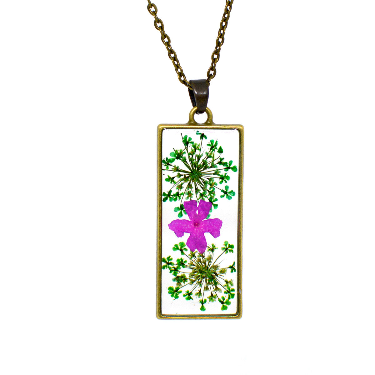 Tryst with the Greens Real Dried Flower Necklace - myBageecha