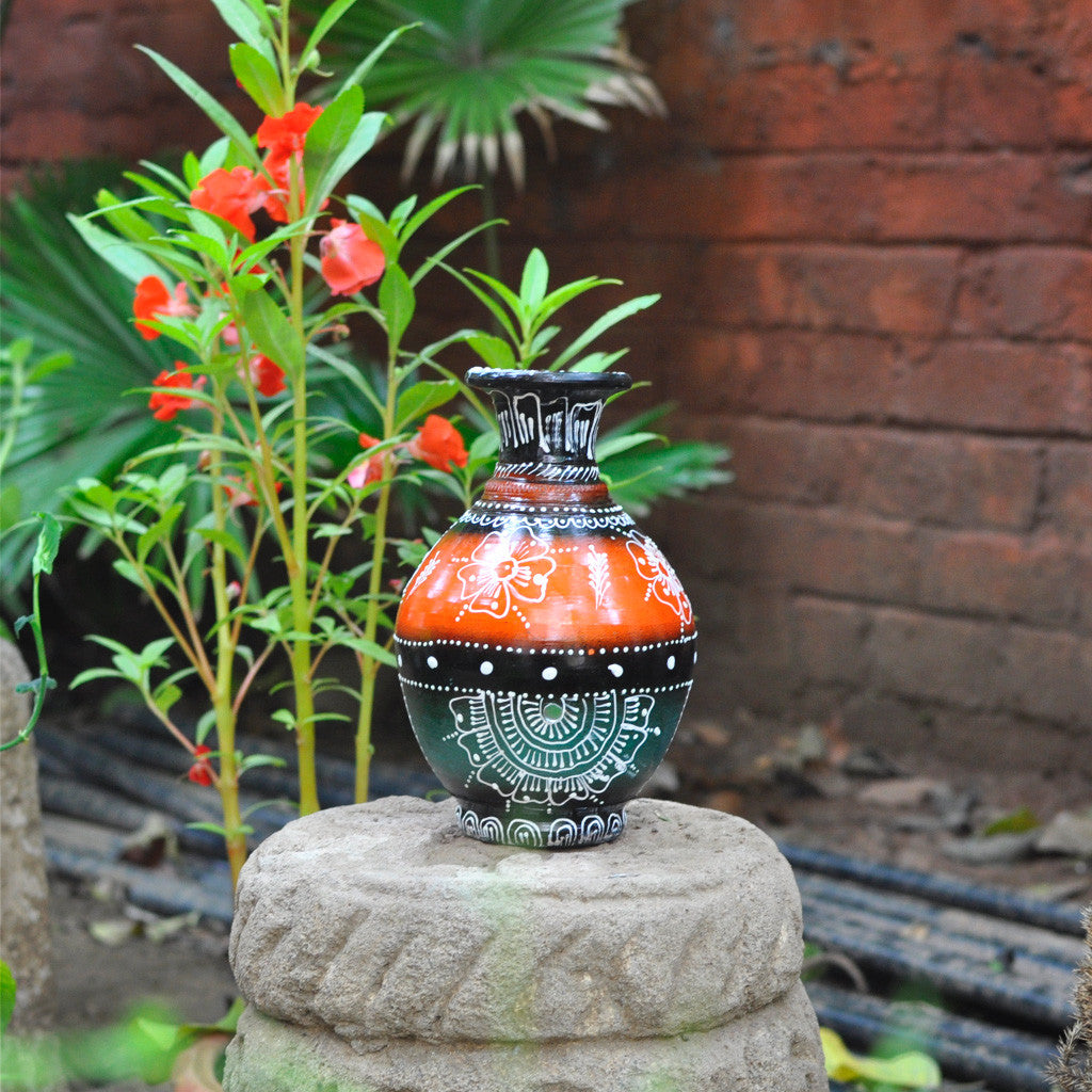 Handpainted Terracotta Decorative Pot Decor myBageecha - myBageecha